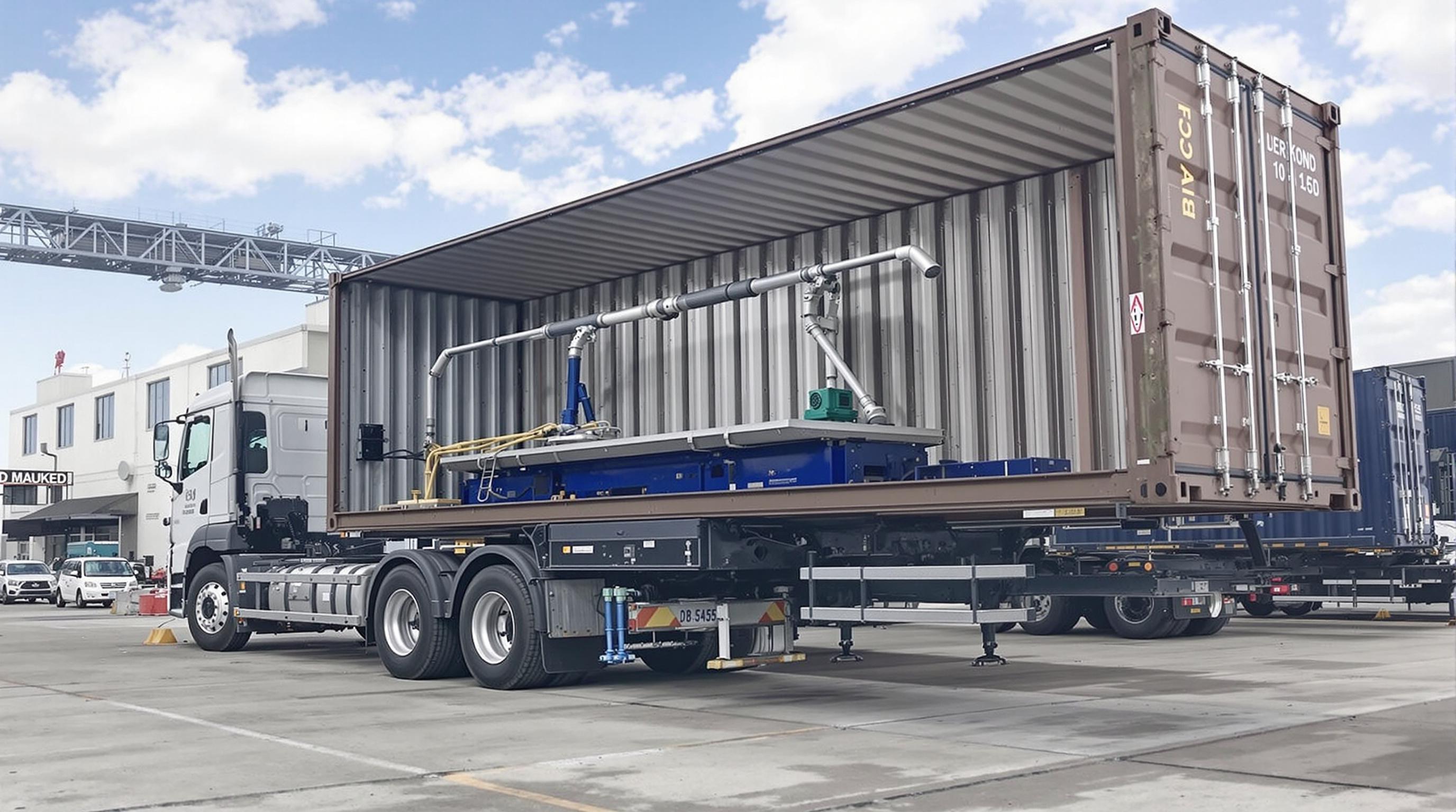 D'Roll vo Lufthydruligsystäm im Container-Handling